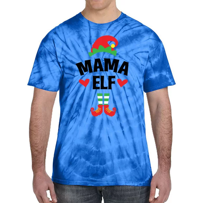 Mama Elf Mom Mother Christmas Party Matching Family Xmas Gift Tie-Dye T-Shirt