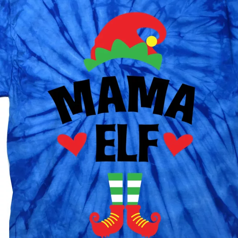 Mama Elf Mom Mother Christmas Party Matching Family Xmas Gift Tie-Dye T-Shirt