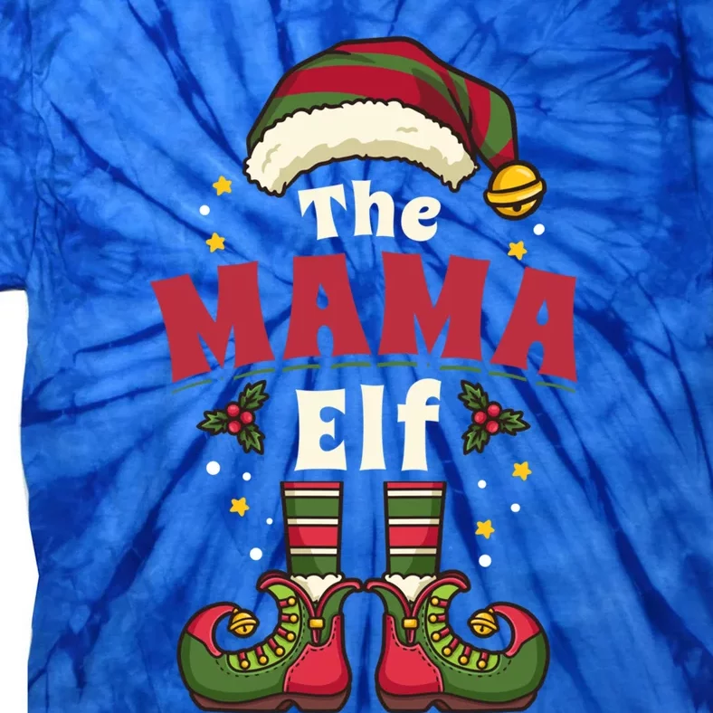 Mama Elf Mother Christmas Matching Family Gift Tie-Dye T-Shirt