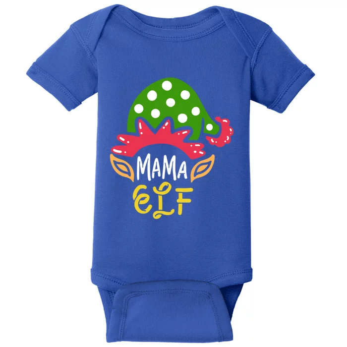 Mama Elf Mother Mom Funny Family Christmas Squad Costume Gift Baby Bodysuit