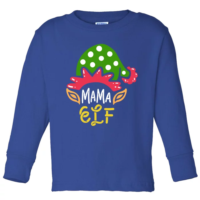 Mama Elf Mother Mom Funny Family Christmas Squad Costume Gift Toddler Long Sleeve Shirt