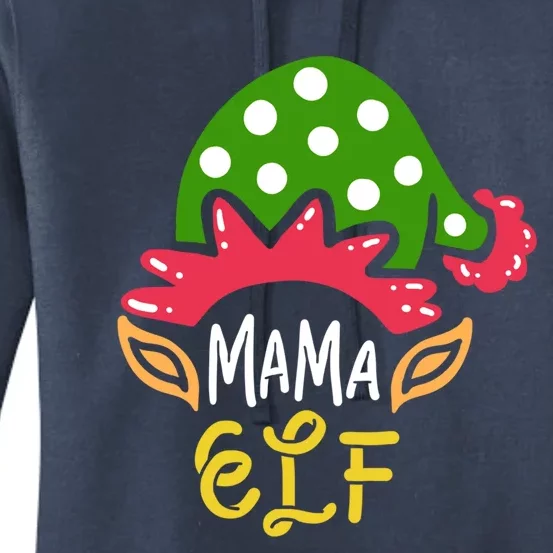 Mama Elf Mother Mom Funny Family Christmas Squad Costume Gift Women's Pullover Hoodie