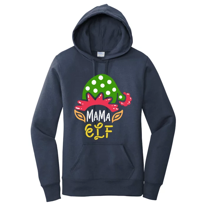 Mama Elf Mother Mom Funny Family Christmas Squad Costume Gift Women's Pullover Hoodie