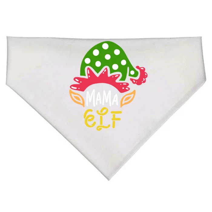 Mama Elf Mother Mom Funny Family Christmas Squad Costume Gift USA-Made Doggie Bandana