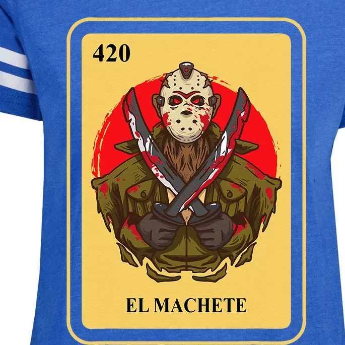 Mexican El Machete Traditional Bingo Card Game Enza Ladies Jersey Football T-Shirt