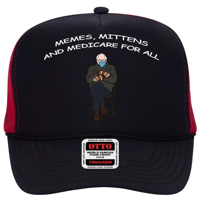 Memes Mittens And Medicare For All High Crown Mesh Trucker Hat