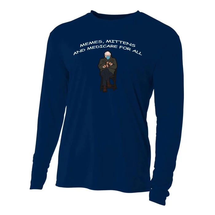 Memes Mittens And Medicare For All Cooling Performance Long Sleeve Crew