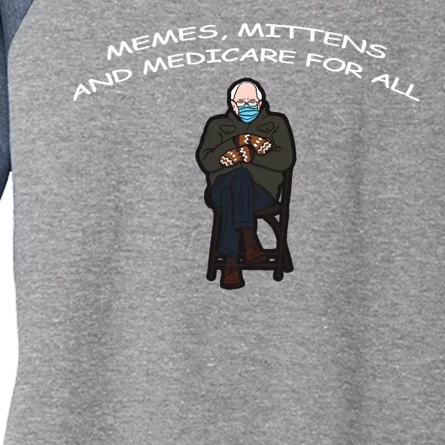 Memes Mittens And Medicare For All Women's Tri-Blend 3/4-Sleeve Raglan Shirt