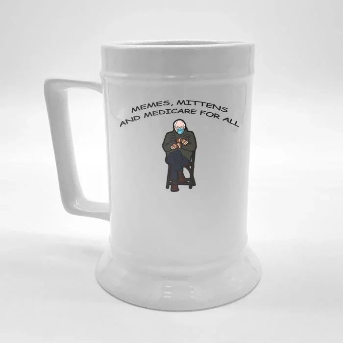 Memes Mittens And Medicare For All Front & Back Beer Stein