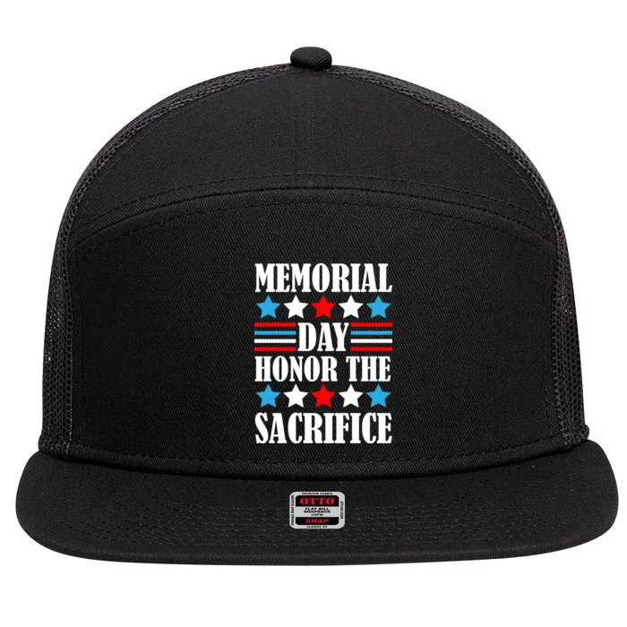 Memorial Day Honor The Sacrifice 7 Panel Mesh Trucker Snapback Hat