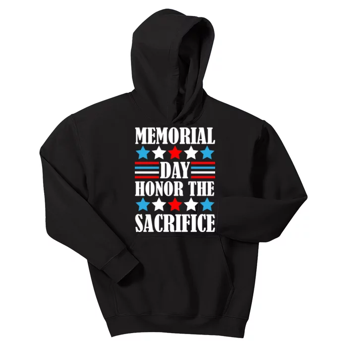 Memorial Day Honor The Sacrifice Kids Hoodie