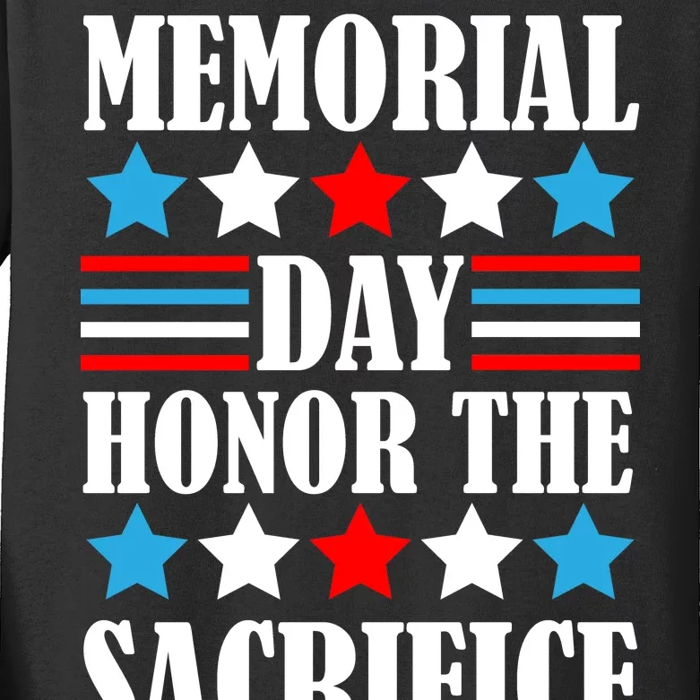 Memorial Day Honor The Sacrifice Kids Long Sleeve Shirt