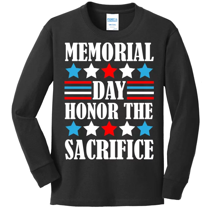 Memorial Day Honor The Sacrifice Kids Long Sleeve Shirt