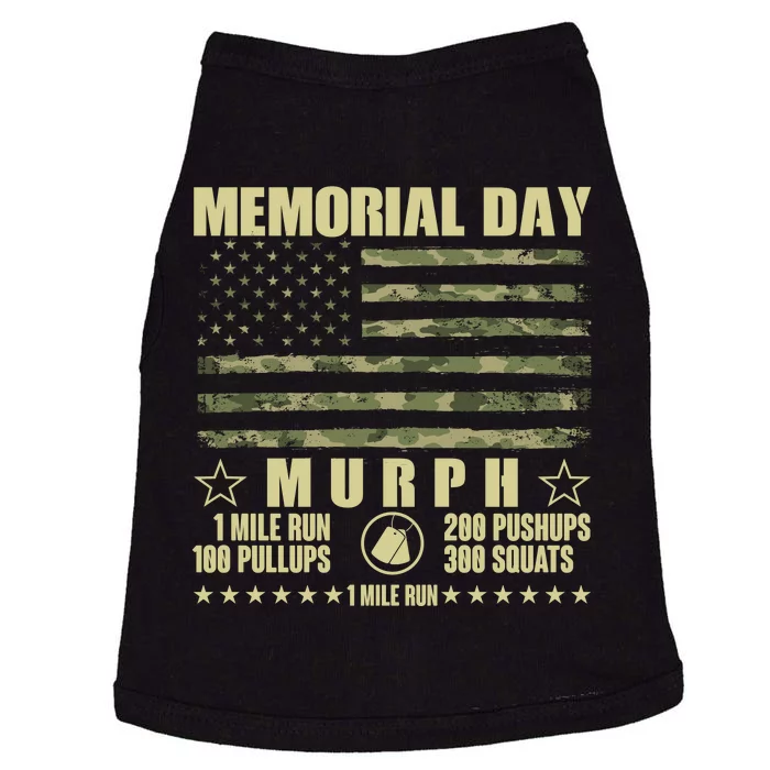 Memorial Day Murph Workout Camo USA American Flag Doggie Tank