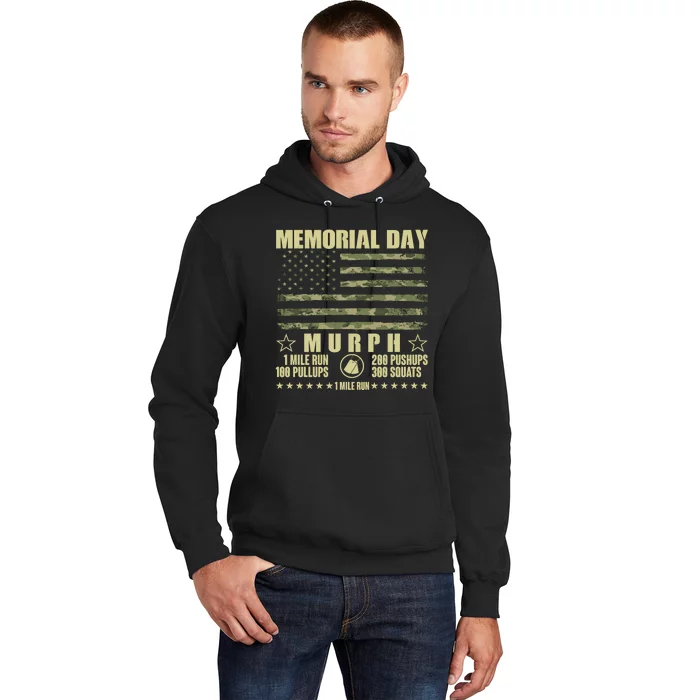 Memorial Day Murph Workout Camo USA American Flag Hoodie