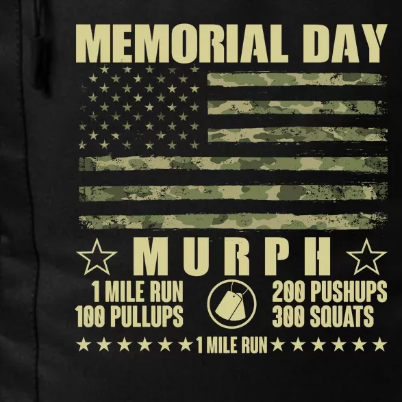 Memorial Day Murph Workout Camo USA American Flag Daily Commute Backpack