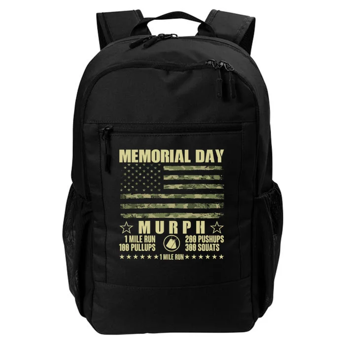 Memorial Day Murph Workout Camo USA American Flag Daily Commute Backpack