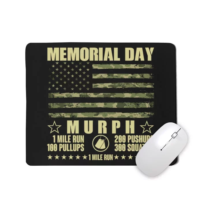 Memorial Day Murph Workout Camo USA American Flag Mousepad