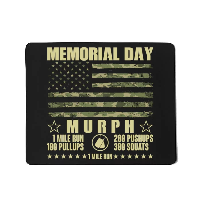 Memorial Day Murph Workout Camo USA American Flag Mousepad