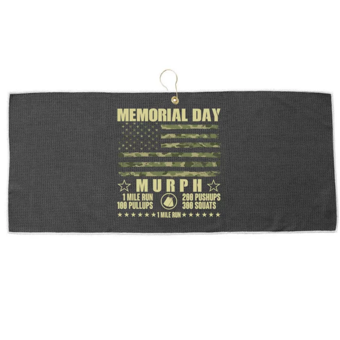 Memorial Day Murph Workout Camo USA American Flag Large Microfiber Waffle Golf Towel