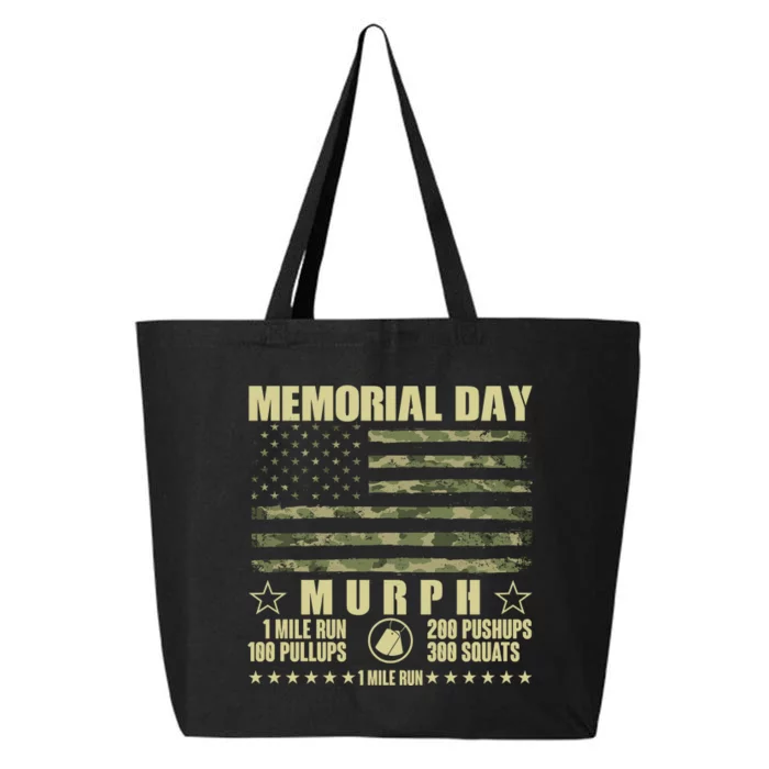 Memorial Day Murph Workout Camo USA American Flag 25L Jumbo Tote