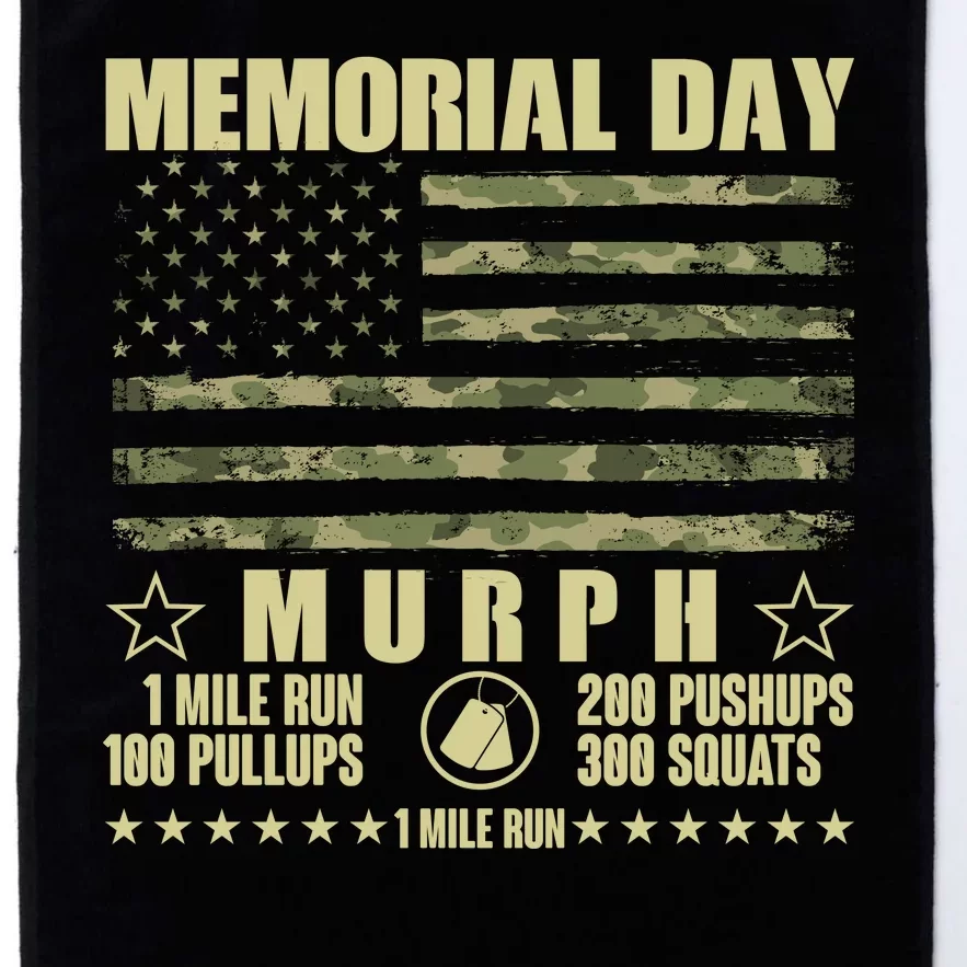 Memorial Day Murph Workout Camo USA American Flag Platinum Collection Golf Towel