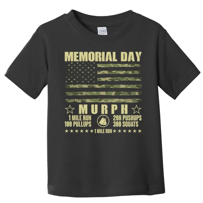 Memorial Day Murph Workout Camo USA American Flag Toddler T-Shirt