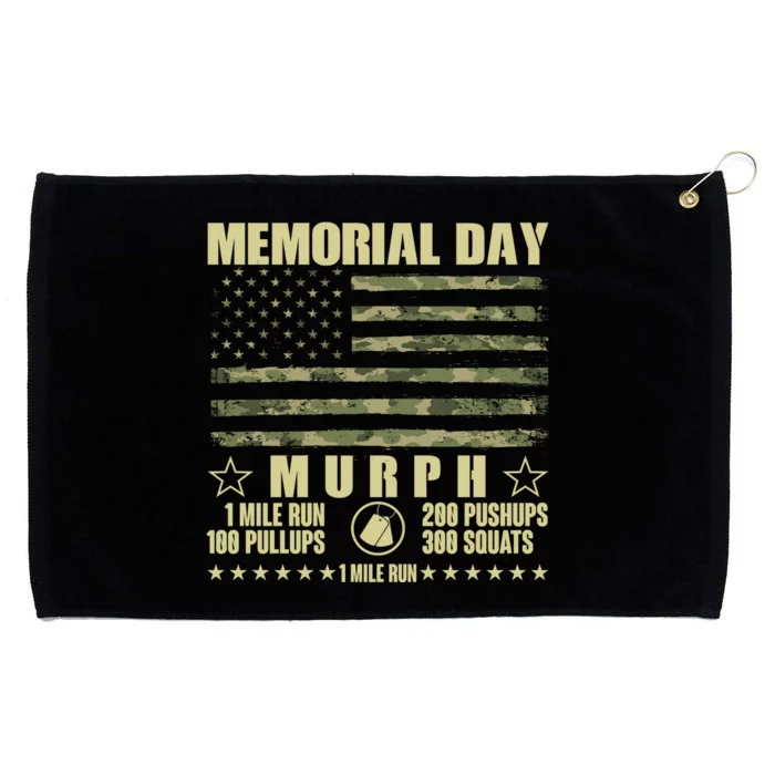 Memorial Day Murph Workout Camo USA American Flag Grommeted Golf Towel