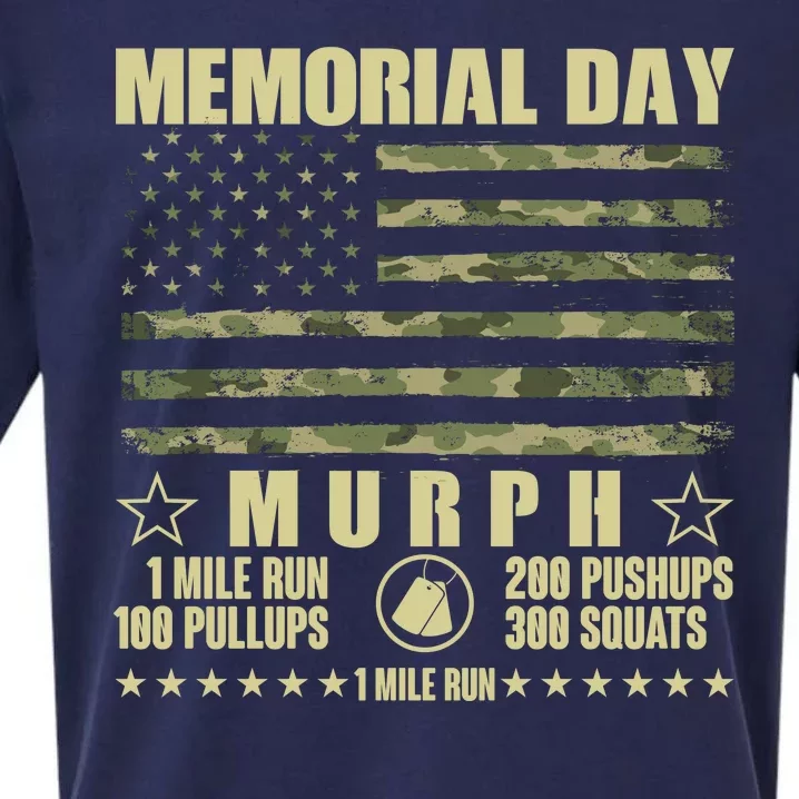 Memorial Day Murph Workout Camo USA American Flag Sueded Cloud Jersey T-Shirt