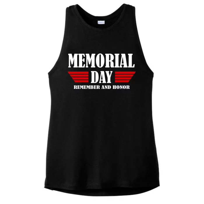 Memorial Day Remember And Honor Ladies Tri-Blend Wicking Tank