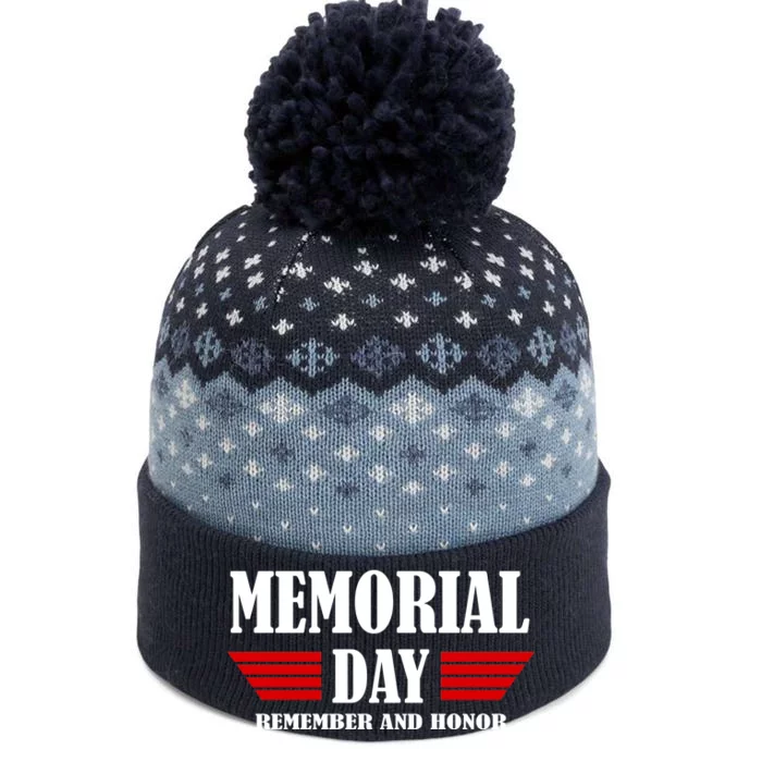 Memorial Day Remember And Honor The Baniff Cuffed Pom Beanie