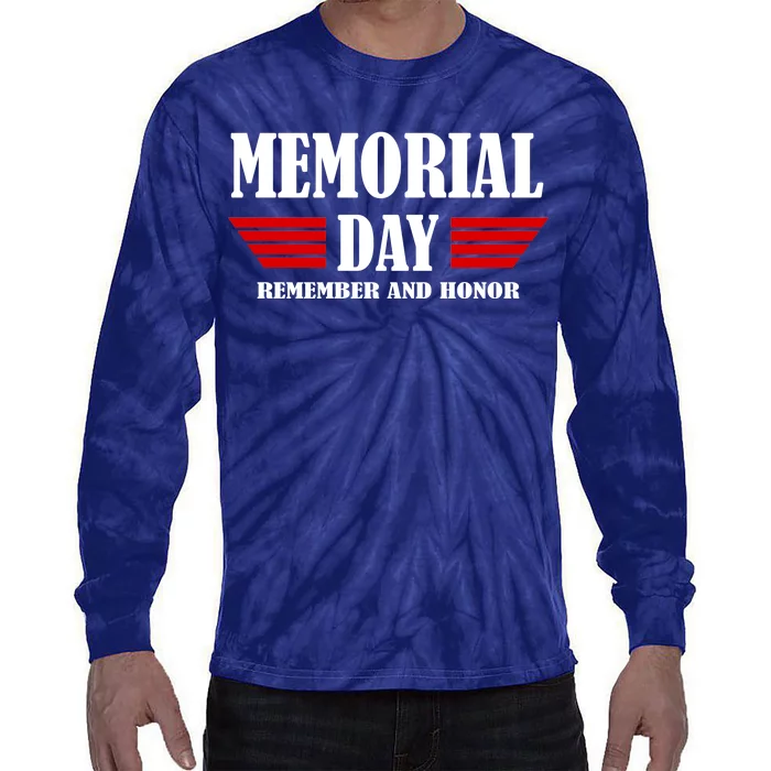 Memorial Day Remember And Honor Tie-Dye Long Sleeve Shirt