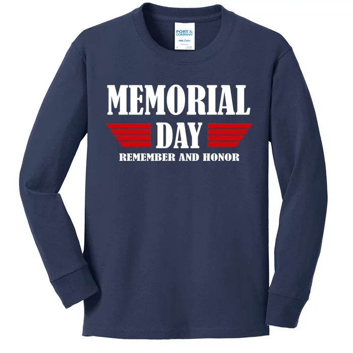 Memorial Day Remember And Honor Kids Long Sleeve Shirt