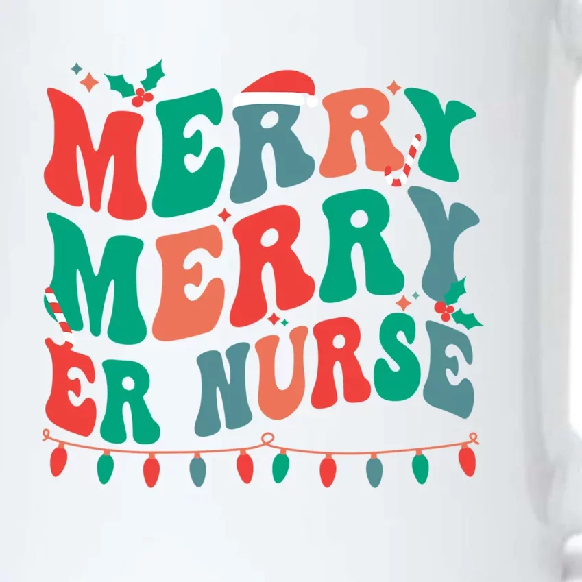 Merry Emergency Nurse Christmas Er Nurse Xmas Party Gift Black Color Changing Mug