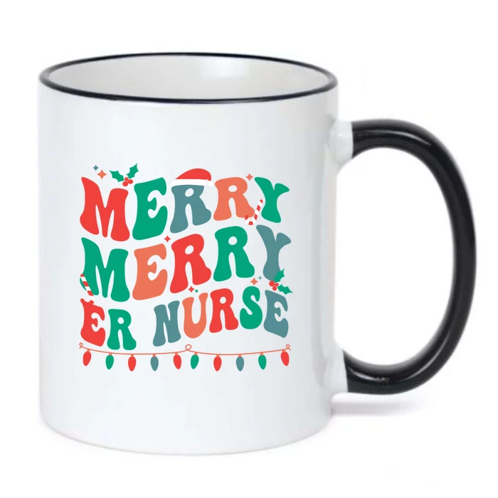 Merry Emergency Nurse Christmas Er Nurse Xmas Party Gift Black Color Changing Mug