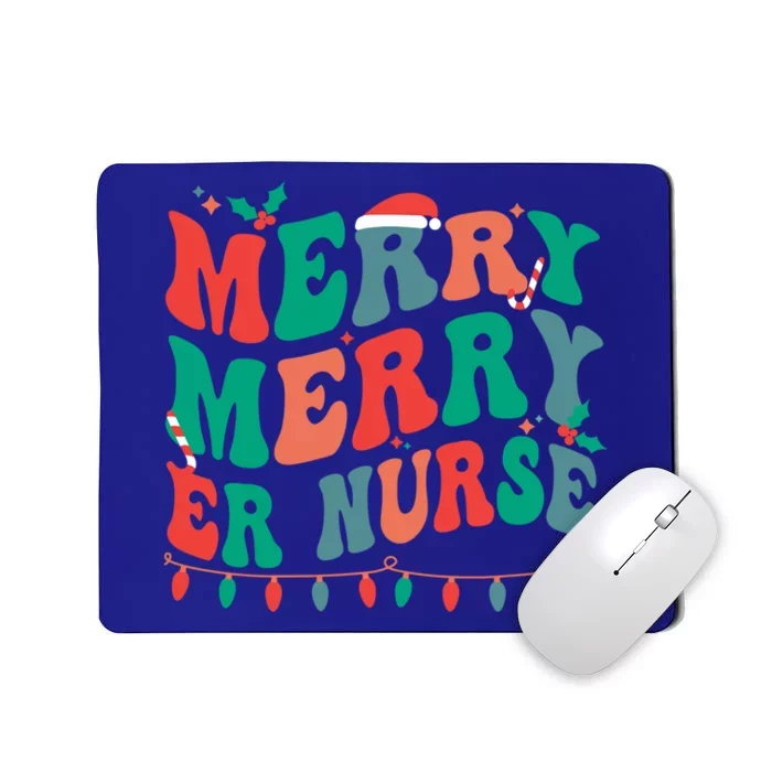 Merry Emergency Nurse Christmas Er Nurse Xmas Party Gift Mousepad