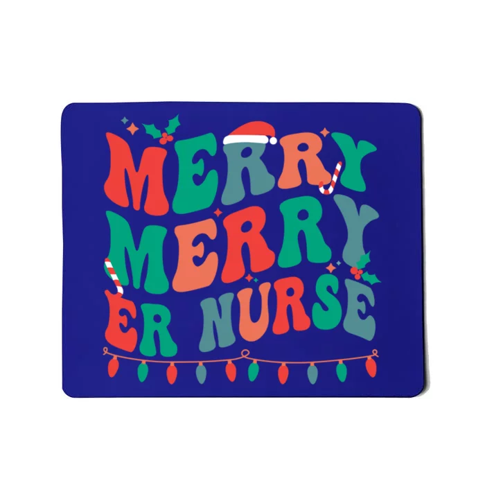 Merry Emergency Nurse Christmas Er Nurse Xmas Party Gift Mousepad