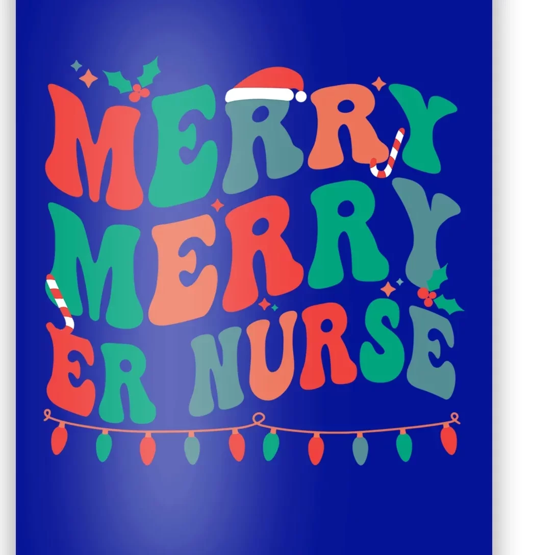 Merry Emergency Nurse Christmas Er Nurse Xmas Party Gift Poster