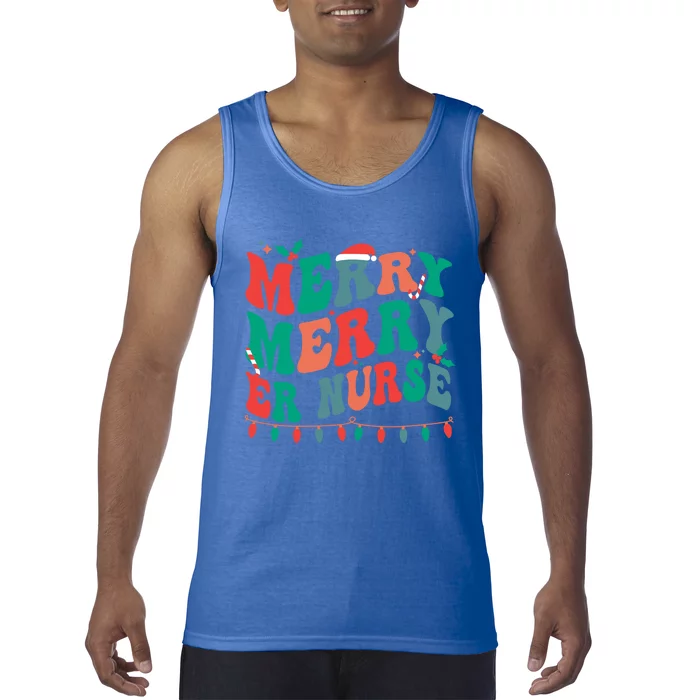 Merry Emergency Nurse Christmas Er Nurse Xmas Party Gift Tank Top