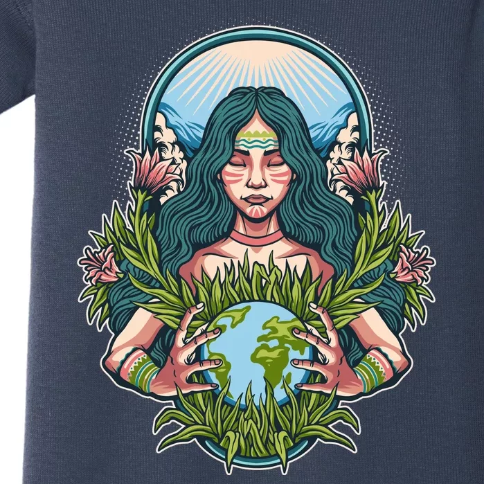 Mother Earth Native American Earth Day Baby Bodysuit