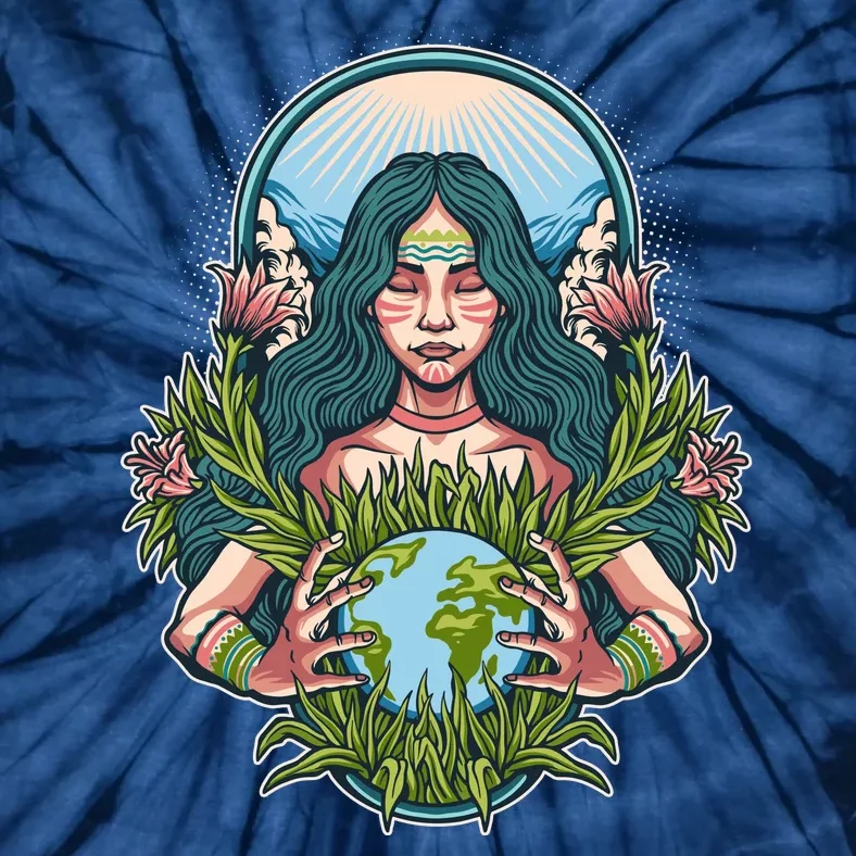 Mother Earth Native American Earth Day Tie-Dye T-Shirt