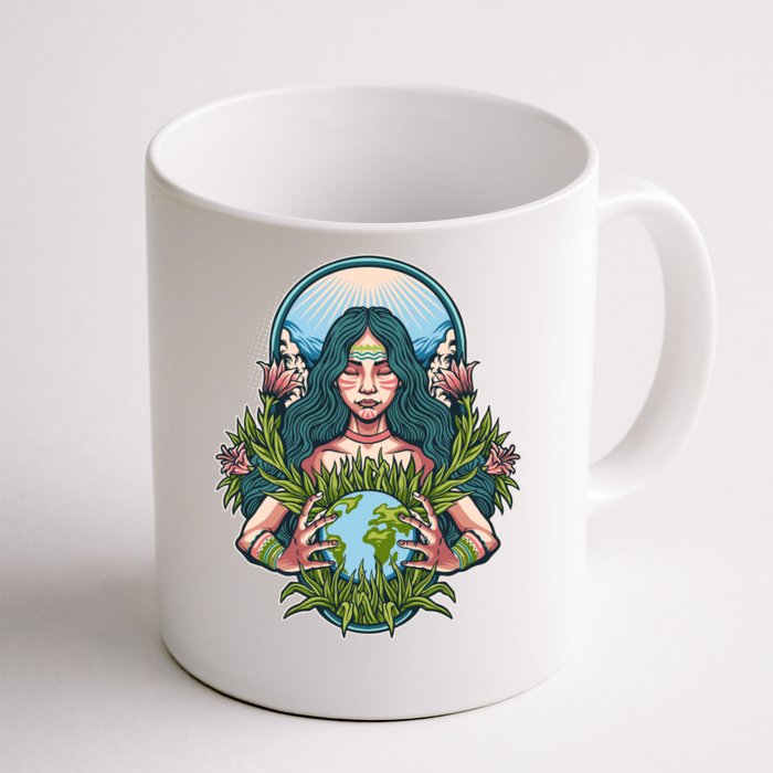 Mother Earth Native American Earth Day Front & Back Coffee Mug