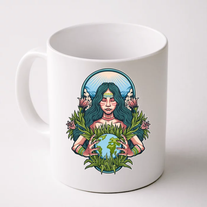 Mother Earth Native American Earth Day Front & Back Coffee Mug