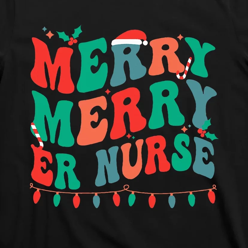 Merry Emergency Nurse Christmas ER Nurse Xmas Party T-Shirt