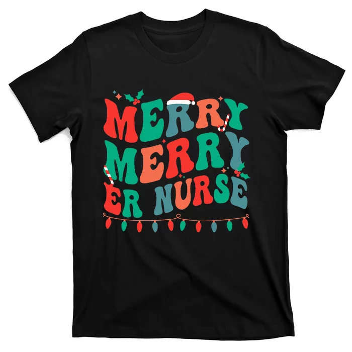 Merry Emergency Nurse Christmas ER Nurse Xmas Party T-Shirt