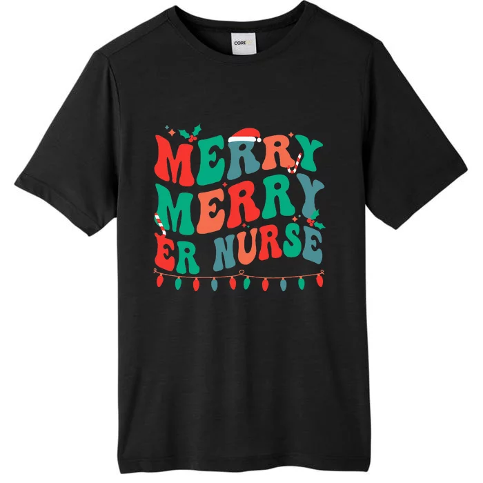 Merry Emergency Nurse Christmas ER Nurse Xmas Party ChromaSoft Performance T-Shirt