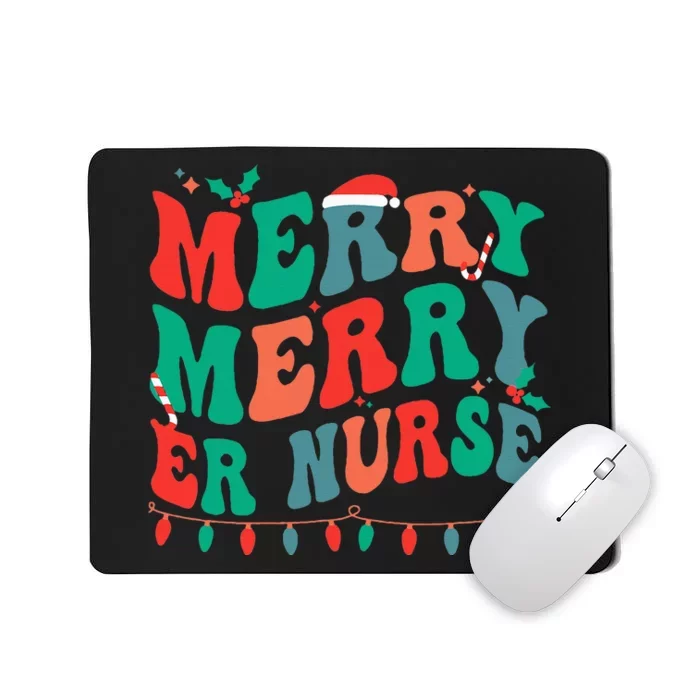 Merry Emergency Nurse Christmas ER Nurse Xmas Party Mousepad