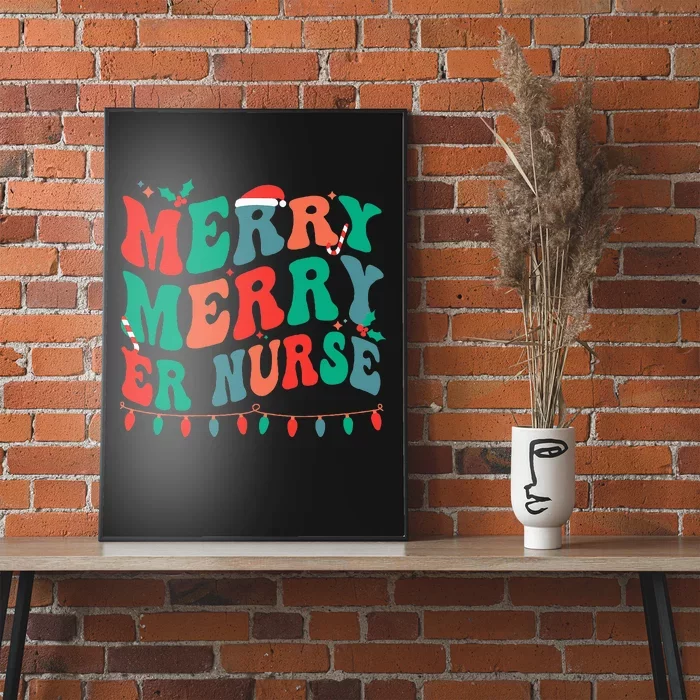 Merry Emergency Nurse Christmas ER Nurse Xmas Party Poster