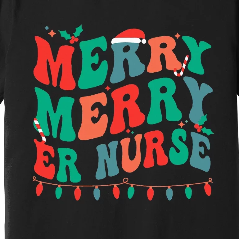 Merry Emergency Nurse Christmas ER Nurse Xmas Party Premium T-Shirt