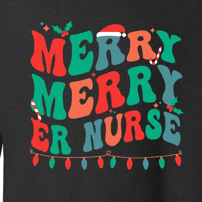 Merry Emergency Nurse Christmas ER Nurse Xmas Party Toddler Sweatshirt